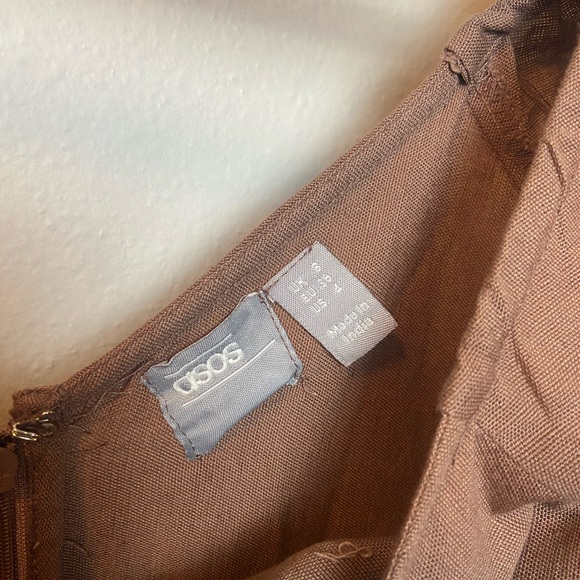 ASOS Brown Ruched Mini Dress - Picture 6 of 8